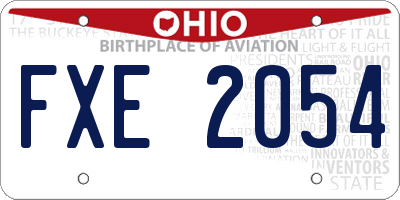 OH license plate FXE2054