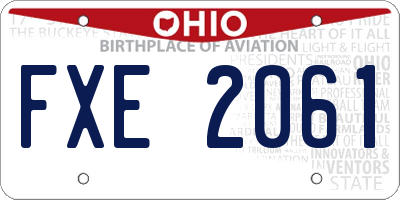 OH license plate FXE2061