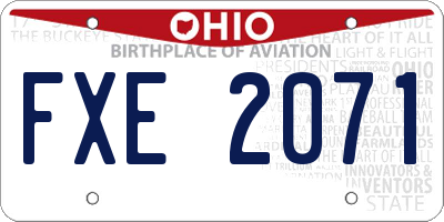 OH license plate FXE2071