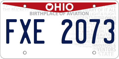 OH license plate FXE2073