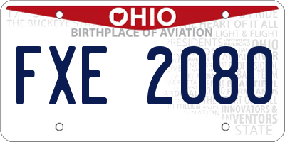 OH license plate FXE2080