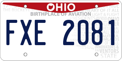 OH license plate FXE2081