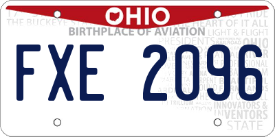 OH license plate FXE2096