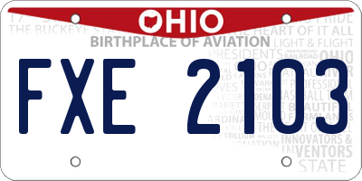 OH license plate FXE2103