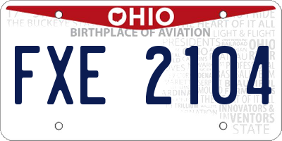 OH license plate FXE2104