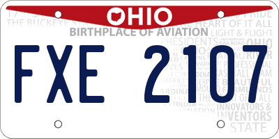 OH license plate FXE2107