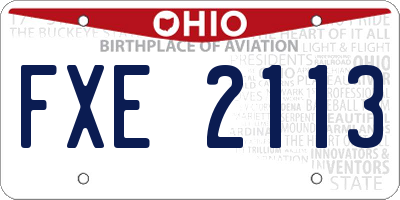 OH license plate FXE2113