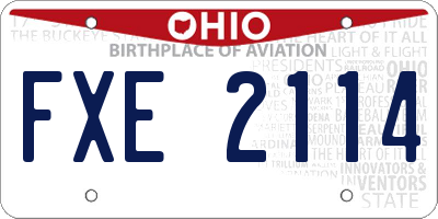 OH license plate FXE2114