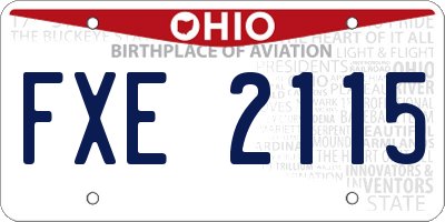 OH license plate FXE2115