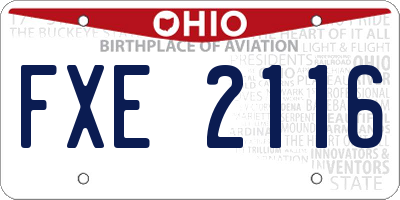 OH license plate FXE2116
