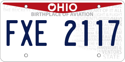 OH license plate FXE2117