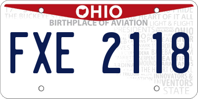 OH license plate FXE2118
