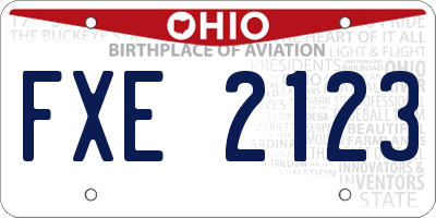 OH license plate FXE2123