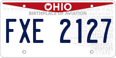 OH license plate FXE2127