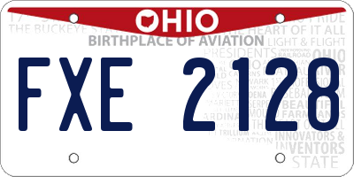 OH license plate FXE2128