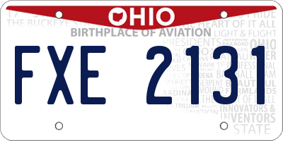 OH license plate FXE2131