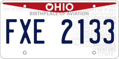 OH license plate FXE2133