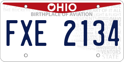 OH license plate FXE2134