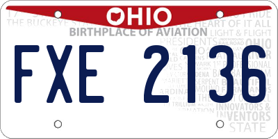 OH license plate FXE2136