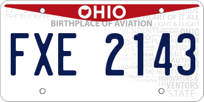 OH license plate FXE2143