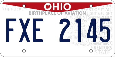 OH license plate FXE2145