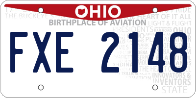 OH license plate FXE2148