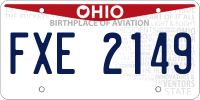 OH license plate FXE2149