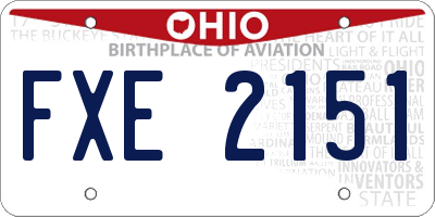 OH license plate FXE2151