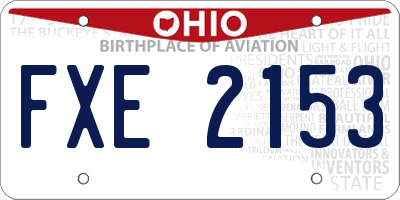 OH license plate FXE2153