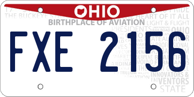 OH license plate FXE2156