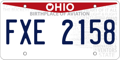 OH license plate FXE2158
