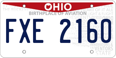 OH license plate FXE2160