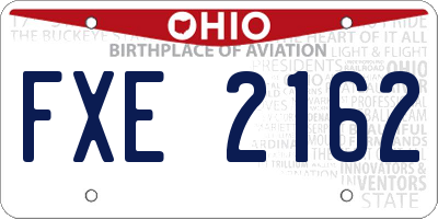 OH license plate FXE2162