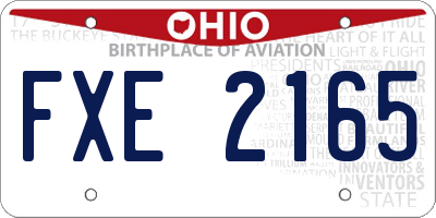 OH license plate FXE2165