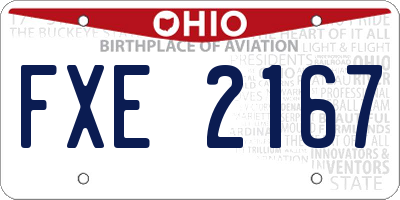 OH license plate FXE2167