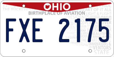 OH license plate FXE2175