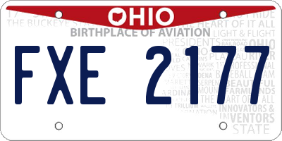 OH license plate FXE2177