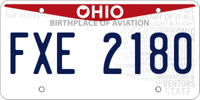 OH license plate FXE2180