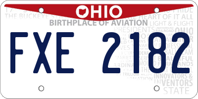 OH license plate FXE2182