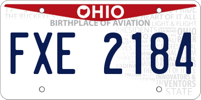 OH license plate FXE2184