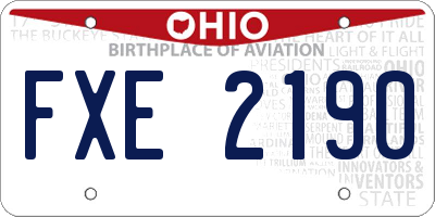 OH license plate FXE2190