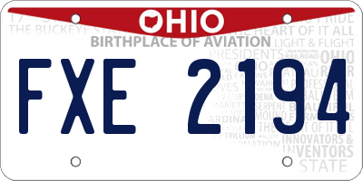 OH license plate FXE2194