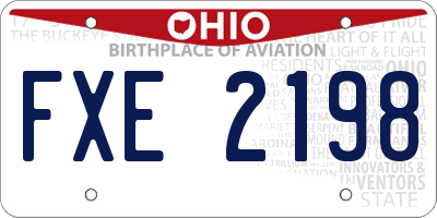 OH license plate FXE2198