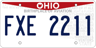 OH license plate FXE2211