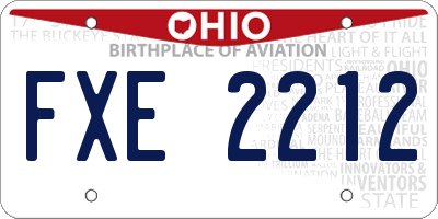 OH license plate FXE2212