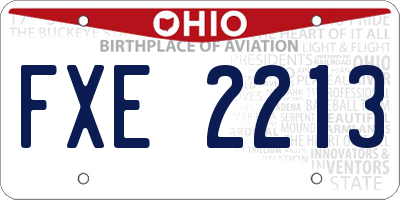 OH license plate FXE2213