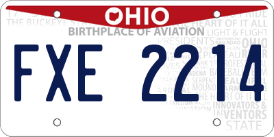 OH license plate FXE2214