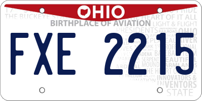 OH license plate FXE2215
