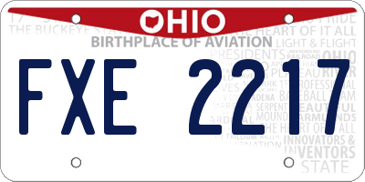 OH license plate FXE2217