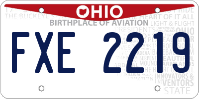 OH license plate FXE2219